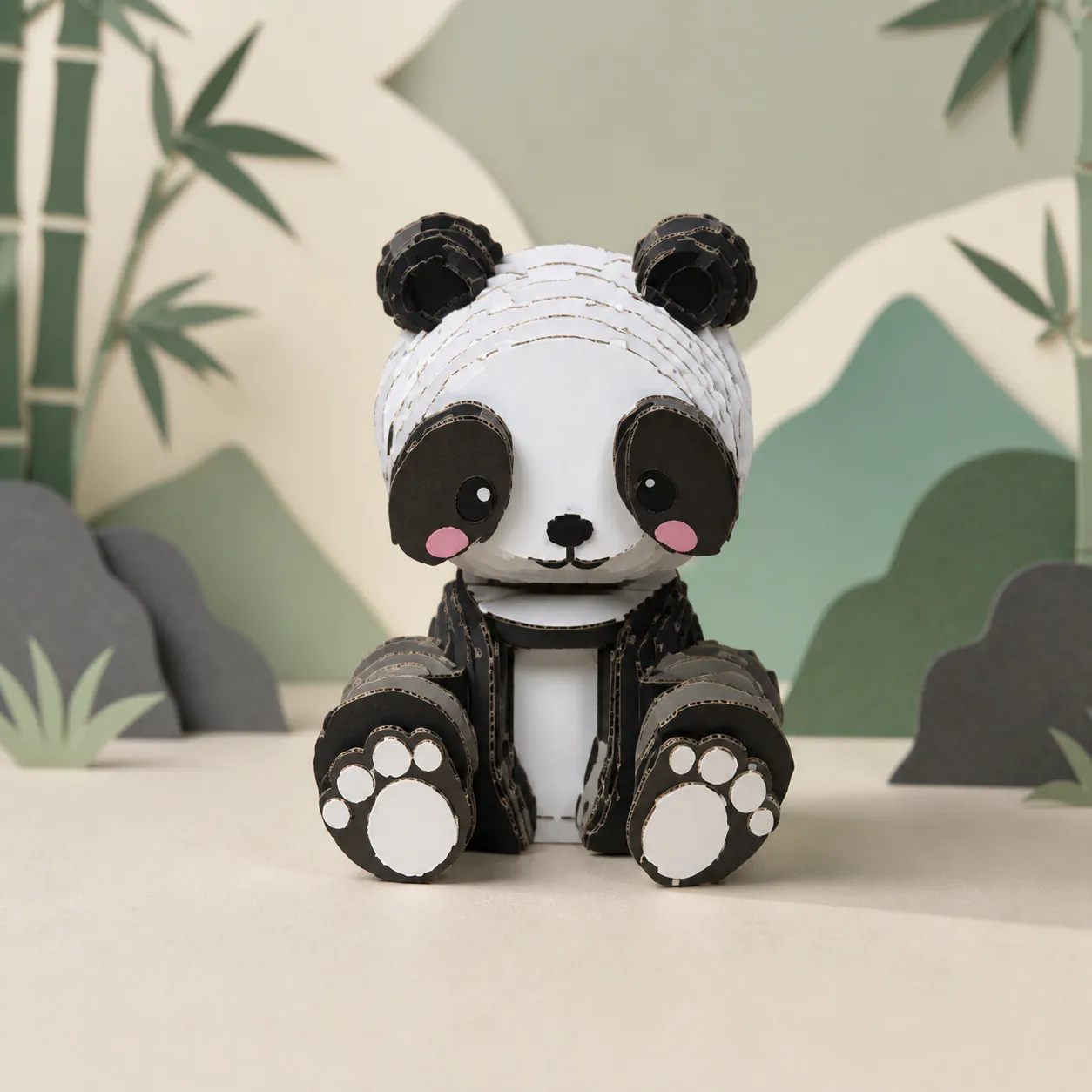 Panda, an assembled flat-piece product example