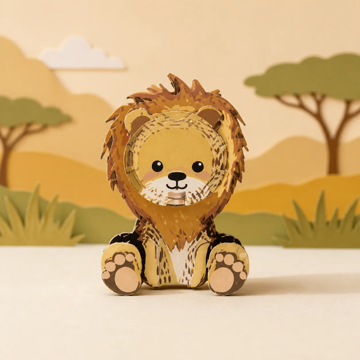 Lion, an assembled flat-piece product example