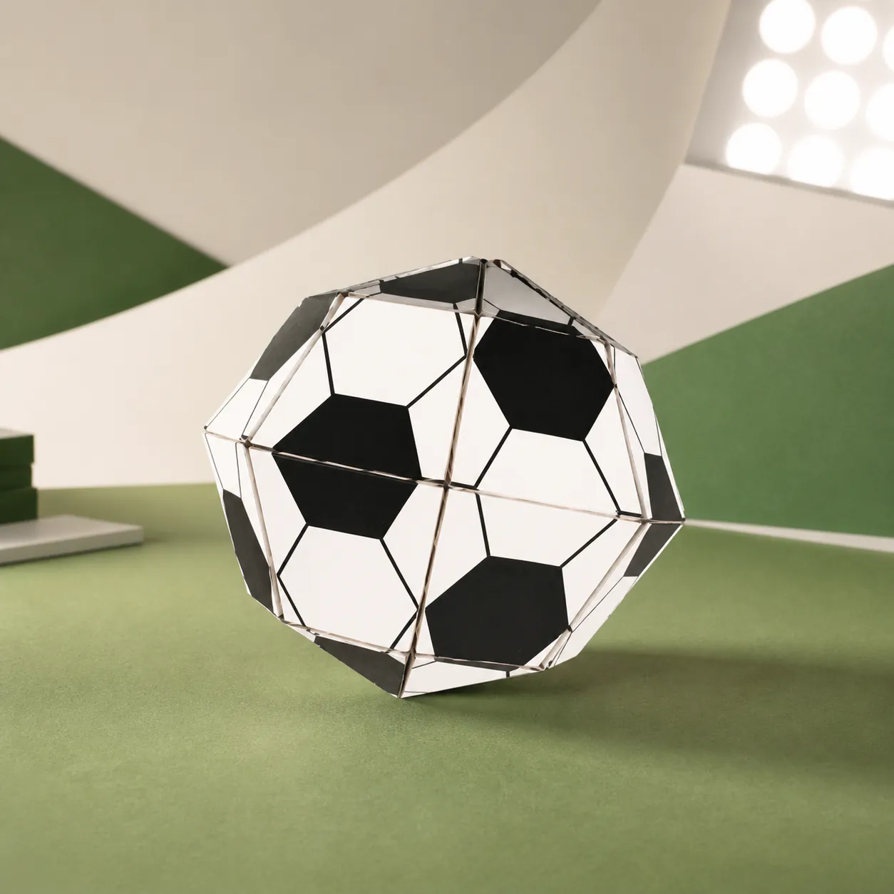 3D Paper Football, an assembled flat-piece product example