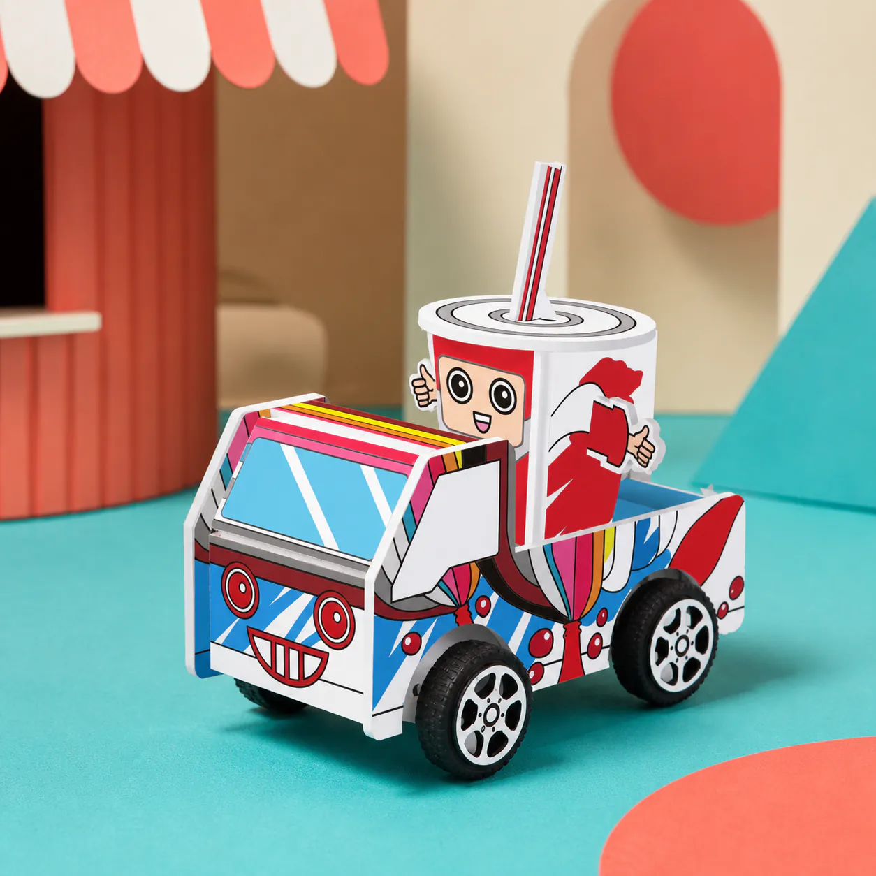 Cola Delivery Van, an assembled flat-piece product example