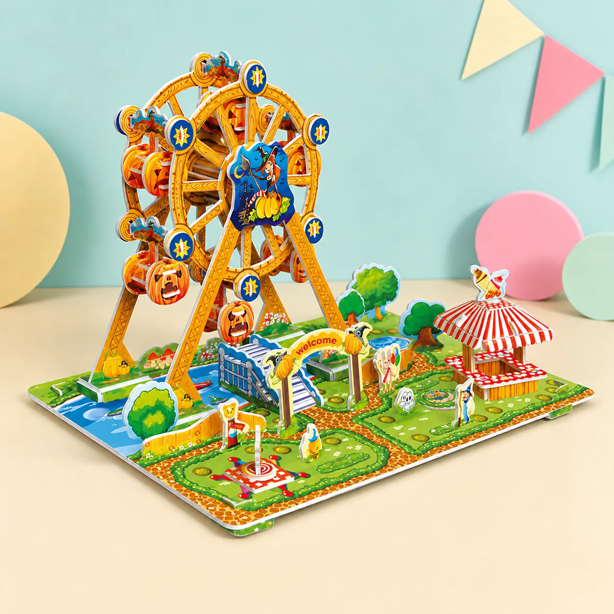 Ferris Wheel, an assembled flat-piece product example