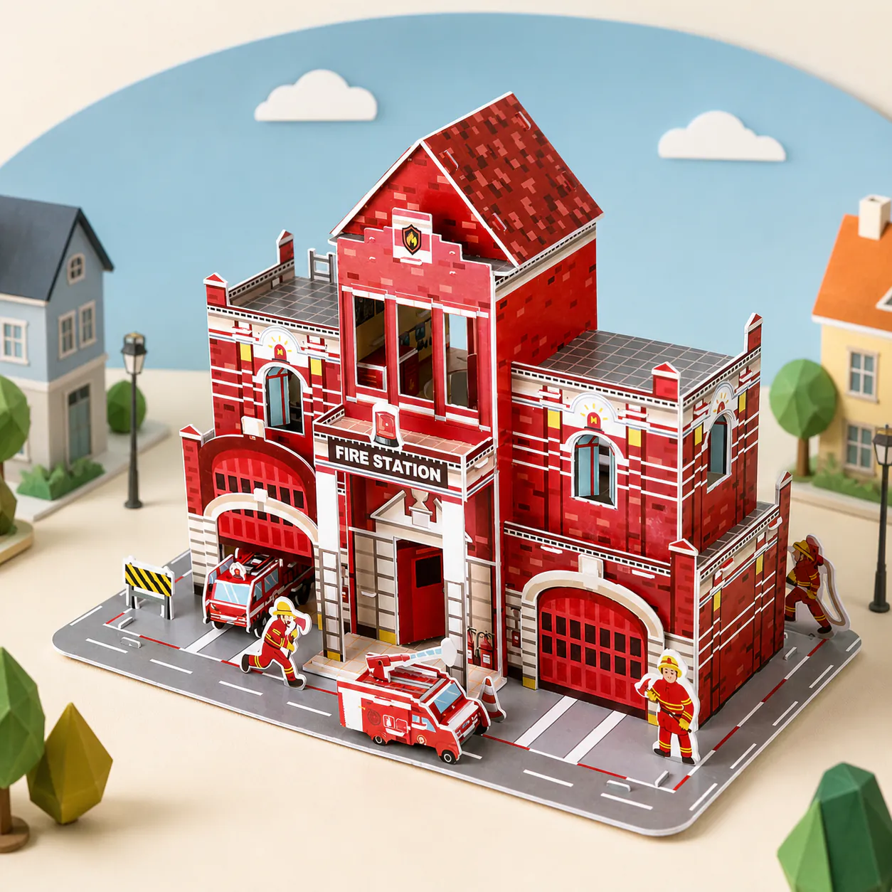 Fire Station, an assembled flat-piece product example