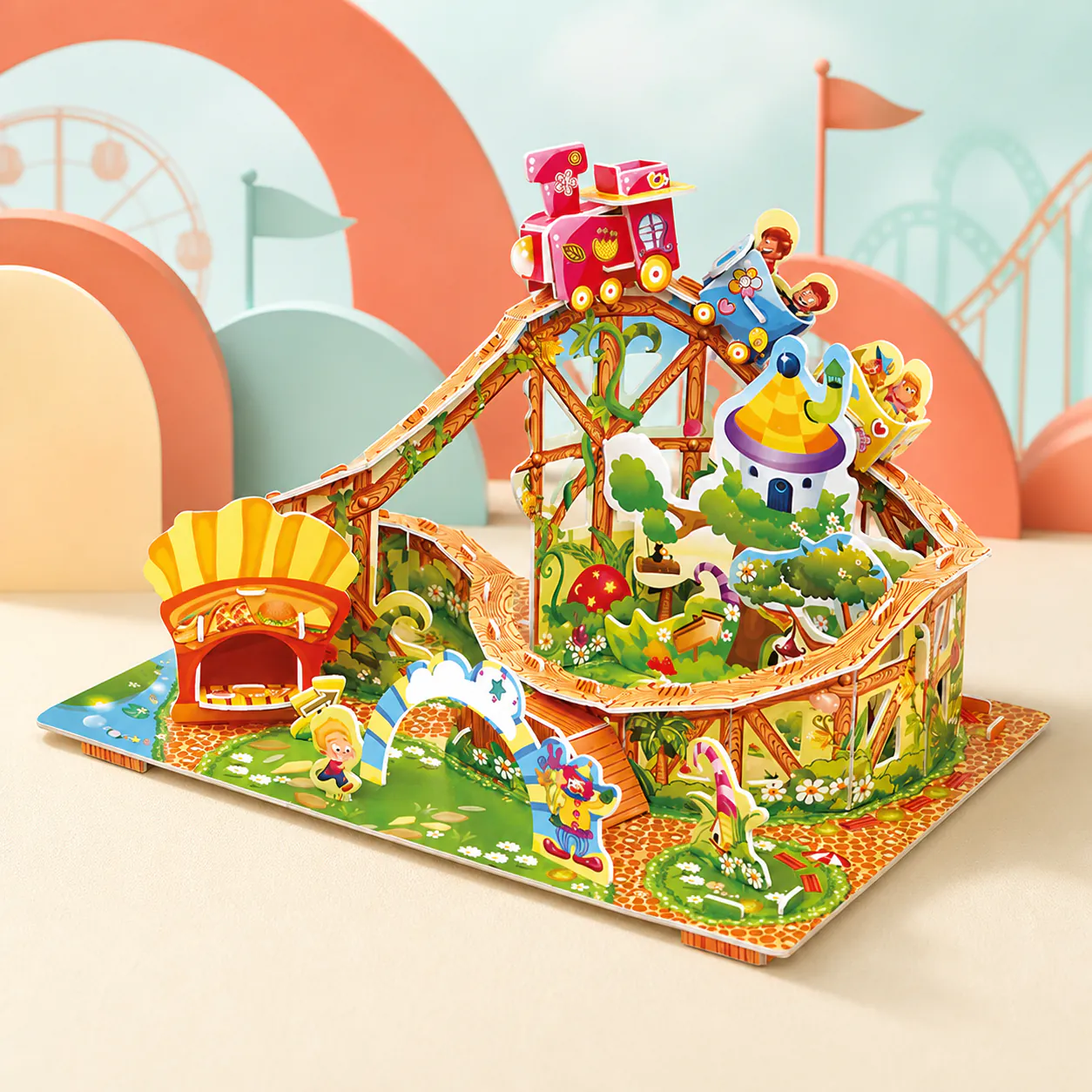 Roller Coaster, an assembled flat-piece product example