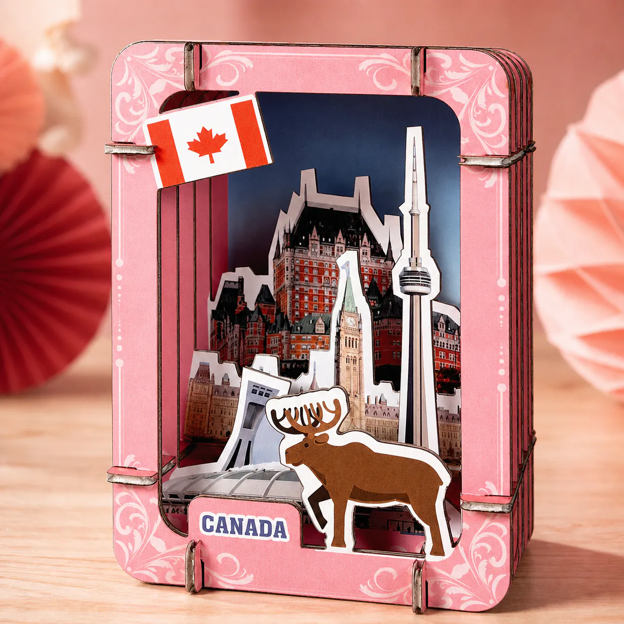 Canada destination scene, an assembled flat-piece product example