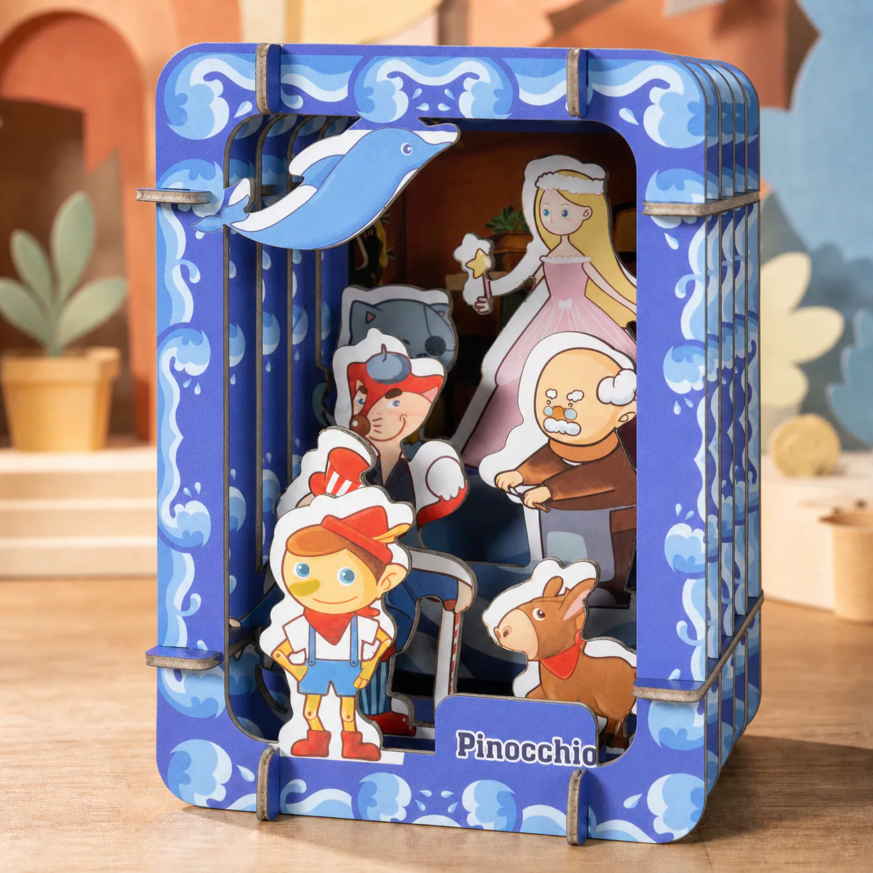 Pinocchio, an assembled flat-piece product example