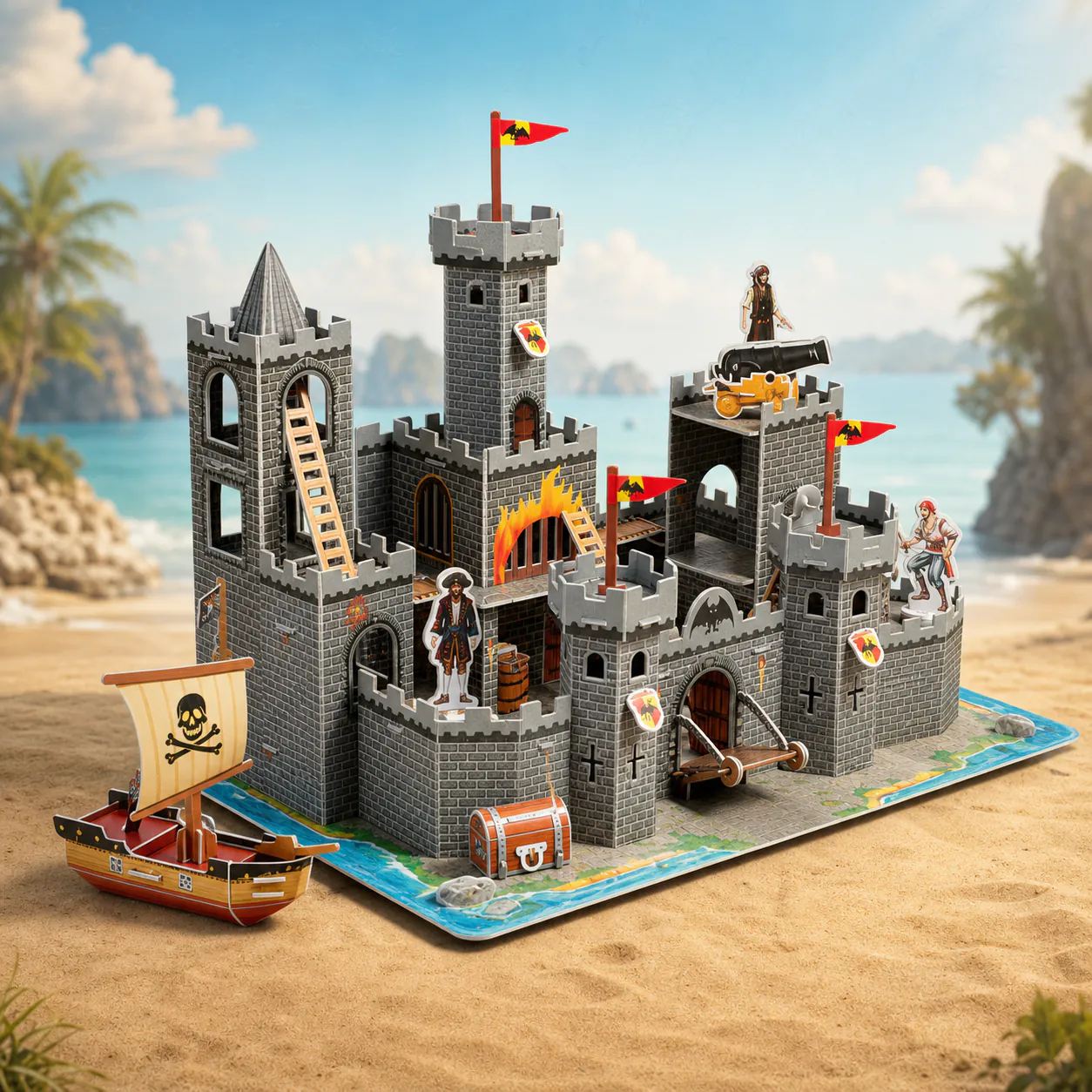 Pirate Castle, an assembled flat-piece product example