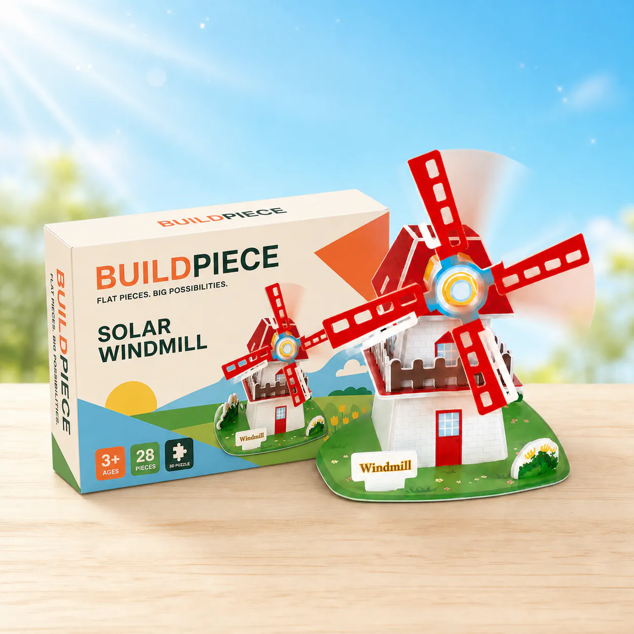 Solar Windmill, an assembled flat-piece product example