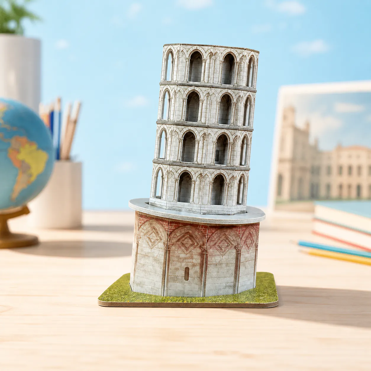 Leaning Tower mini, an assembled flat-piece product example